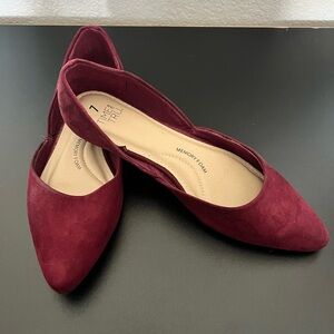 💰 5/$20!! Time and Tru Women's sz 7 Burgundy Flats shoes